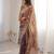 Mauve silk blend with embroidery work saree with blouse