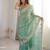 Sky blue silk blend with embroidery work saree with blouse