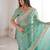 Sky blue silk blend with embroidery work saree with blouse