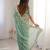 Sky blue silk blend with embroidery work saree with blouse