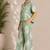 Mint green women's leaf print poly viscose casual co-ord set