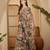 Beige leaf print linen zari saree with belt fancy digital print zari border festive casual saree