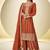 Orange embroidered chinon silk salwar suit