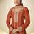 Orange embroidered chinon silk salwar suit