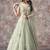 Pista green soft net embroidery work lehenga choli set with dupatta