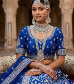 White 2-layer bridal jewelry set with earrings, maang tikka, pasha, nath & panja | rhodium plated