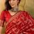 red banarasi jacquard saree with golden zari weaving & tassel pallu     unstitched blouse