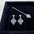 White necklace set with earrings, maang tikka & agate stone | rhodium plated