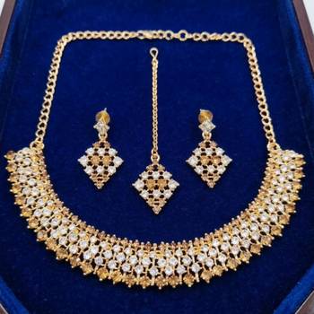 Multi-color necklace set with earrings, maang tikka & agate stone | gold plated 2