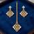 Multi-color necklace set with earrings, maang tikka & agate stone | gold plated