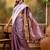 lavender banarasi jacquard saree with golden zari weaving & tassel pallu     unstitched blouse