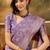 lavender banarasi jacquard saree with golden zari weaving & tassel pallu     unstitched blouse