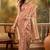 peach banarasi jacquard saree with golden zari weaving & tassel pallu     unstitched blouse