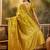 golden banarasi jacquard sari with elegant zari weaving & tassel detailed pallu     unstitched blouse