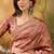 copper rose banarasi jacquard saree with intricate zari weaving & tassel pallu     unstitched blouse