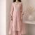 Peach embroidered roman silk salwar suit