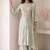 Sea green embroidered roman silk salwar suit
