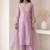 Lavender embroidered roman silk salwar suit