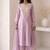 Lavender embroidered roman silk salwar suit