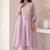 Lavender embroidered roman silk salwar suit