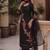 Black embroidered georgette strainght suit