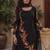 Black embroidered georgette strainght suit