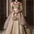 Beige sequins and thread embroidered gold rush fabric lehenga choli dupatta