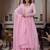 Pink faux georgette party wear embroidery anarkali suit set