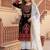 Black heavy natural silk blend   party wear embroidery suit set