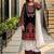 Black heavy natural silk blend   party wear embroidery suit set