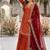 Orange heavy sindoor fandy silk party wear embroidery suit set