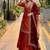 Orange heavy sindoor fandy silk party wear embroidery suit set