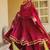Red heavy roman silk party wear embroidery anarkali suit set
