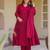 Pink heavy roman silk party wear embroidery anarkali suit set