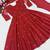 Red heavy roman silk party wear embroidery anarkali suit set