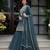 Green heavy roman cotton party wear embroidery suit set