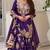 Purple heavy natural silk blend  party wear embroidery suit set