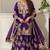 Purple heavy natural silk blend  party wear embroidery suit set