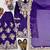 Purple heavy natural silk blend  party wear embroidery suit set