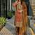 Cofee heavy diamond georgette party wear embroidery suit set