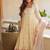 Cream pure cosmos silk party wear embroidery anarkali suit set