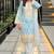 Sky blue heavy diamond georgette party wear embroidery suit set