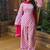 Pink heavy pure cameric cotton party wear embroidery suit set