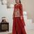 Brown heavy roman silk party wear embroidery sharara suit set