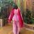 Pink heavy pure cameric cotton party wear embroidery suit set