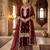 Wine fendy silk blend sequin embroidered suit set with dupatta