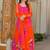 Orange digital print georgette anarkali suit set with dupatta
