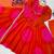 Orange digital print georgette anarkali suit set with dupatta