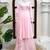 Pink handwork anarkali suit set with palazzo & dupatta