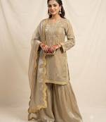 Gold fendy sequin kurta palazzo set with dupatta